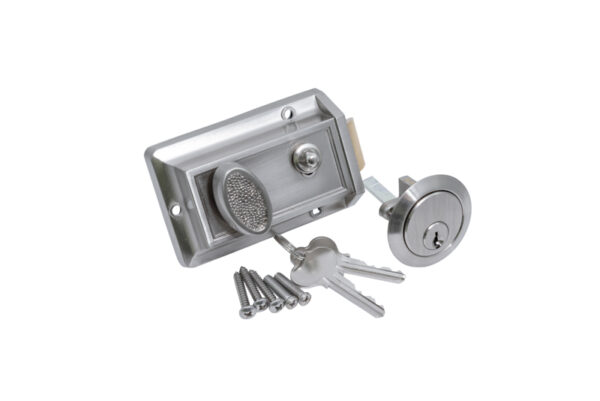 Door Lockset, Nightlatch, Silver - A Series/ICON